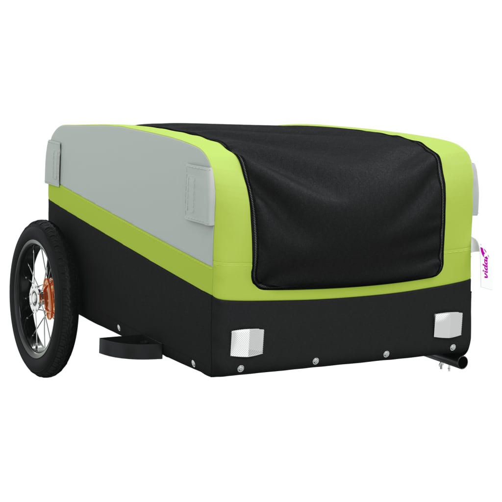Rimorchio da Bici Nero e Verde 30 kg in Ferro 94039