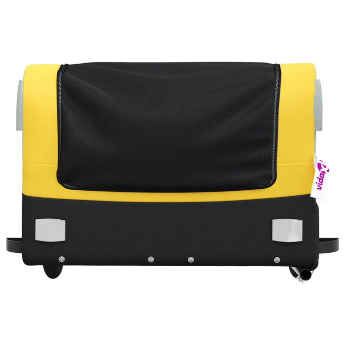 Rimorchio da Bici Nero e Giallo 45 kg in Ferro 94043