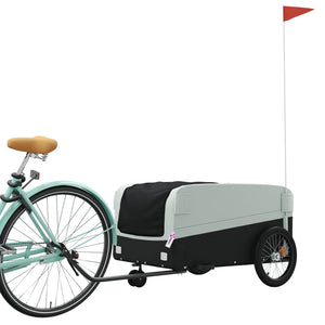 Rimorchio da Bici Nero e Grigio 45 kg in Ferro 94063