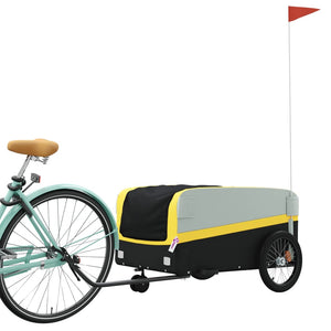 Rimorchio da Bici Nero e Giallo 45 kg in Ferro 94064