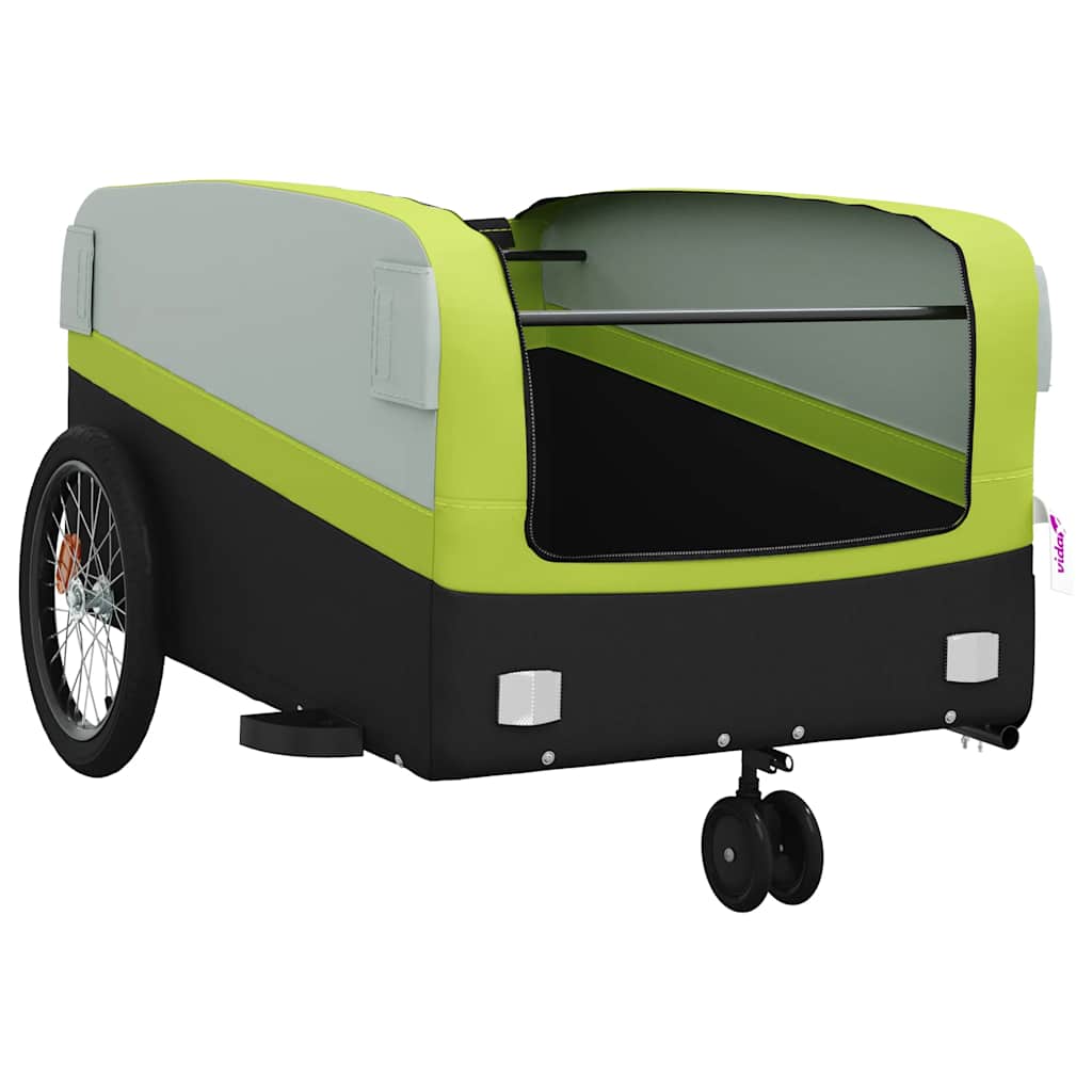 Rimorchio da Bici Nero e Verde 45 kg in Ferro 94074