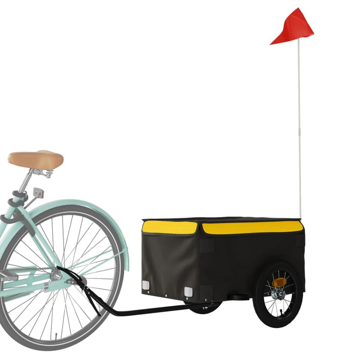 Rimorchio da Bici Nero e Giallo 30 kg in Ferro 94078
