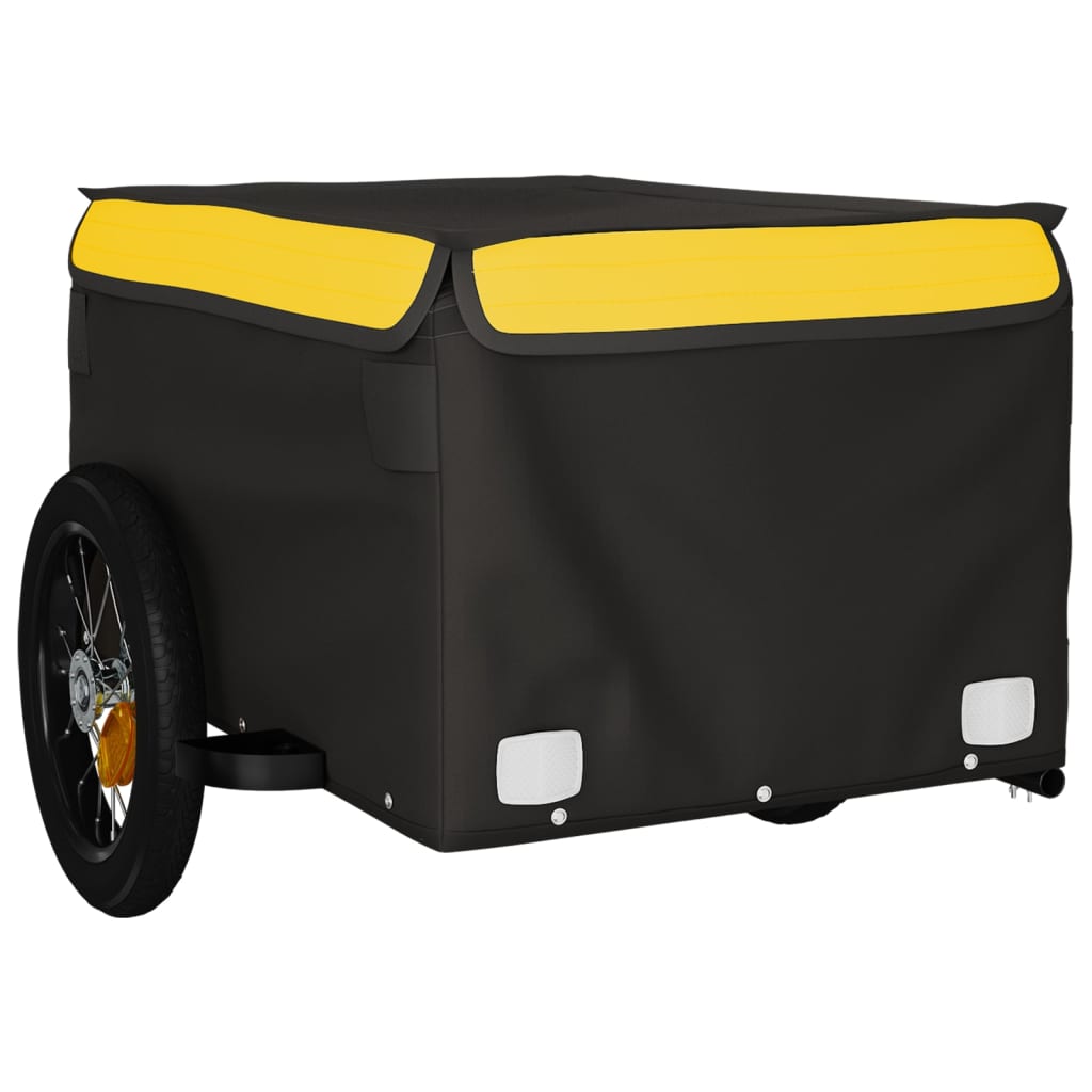 Rimorchio da Bici Nero e Giallo 30 kg in Ferro 94078