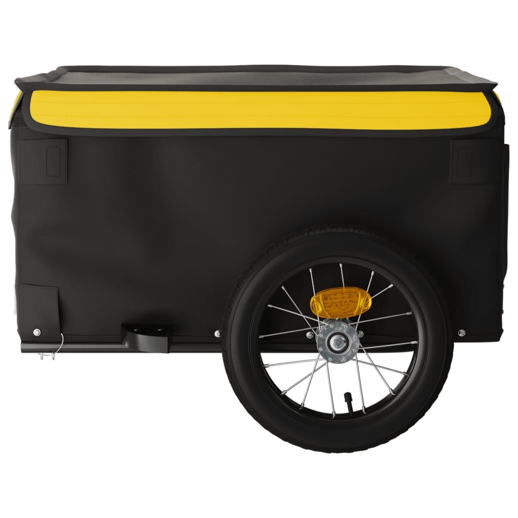 Rimorchio da Bici Nero e Giallo 30 kg in Ferro 94078