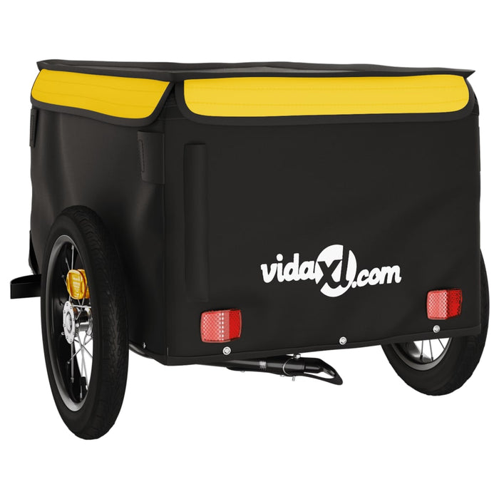 Rimorchio da Bici Nero e Giallo 30 kg in Ferro 94078