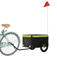 Rimorchio da Bici Nero e Verde 30 kg in Ferro 94081