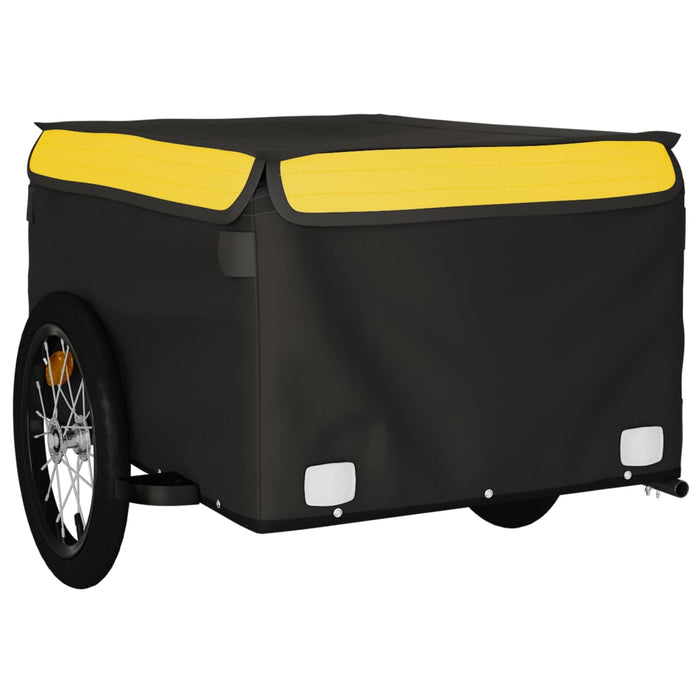 Rimorchio da Bici Nero e Giallo 45 kg in Ferro 94085