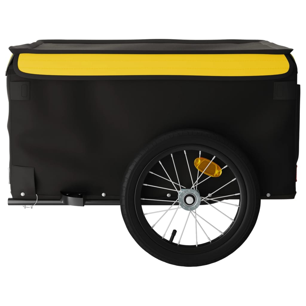 Rimorchio da Bici Nero e Giallo 45 kg in Ferro 94085