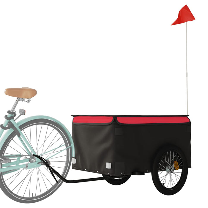 Rimorchio da Bici Nero e Rosso 45 kg in Ferro 94090