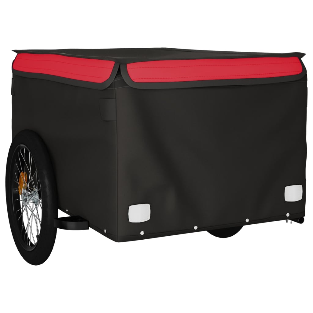Rimorchio da Bici Nero e Rosso 45 kg in Ferro 94090