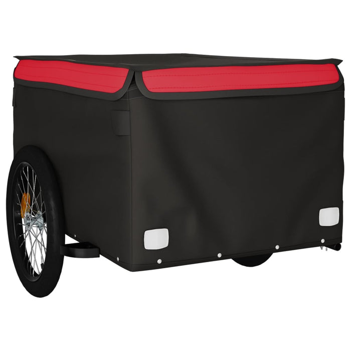 Rimorchio da Bici Nero e Rosso 45 kg in Ferro 94090