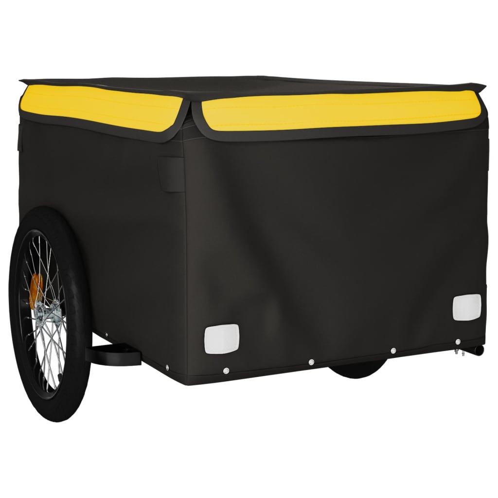 Rimorchio da Bici Nero e Giallo 45 kg in Ferro 94092