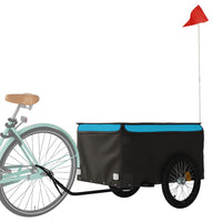 Rimorchio da Bici Nero e Blu 45 kg in Ferro 94093