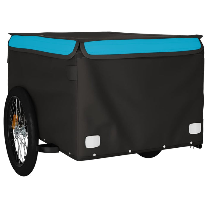 Rimorchio da Bici Nero e Blu 45 kg in Ferro 94093