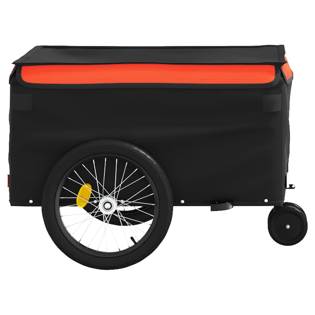 Rimorchio da Bici Nero e Arancione 30 kg in Ferro