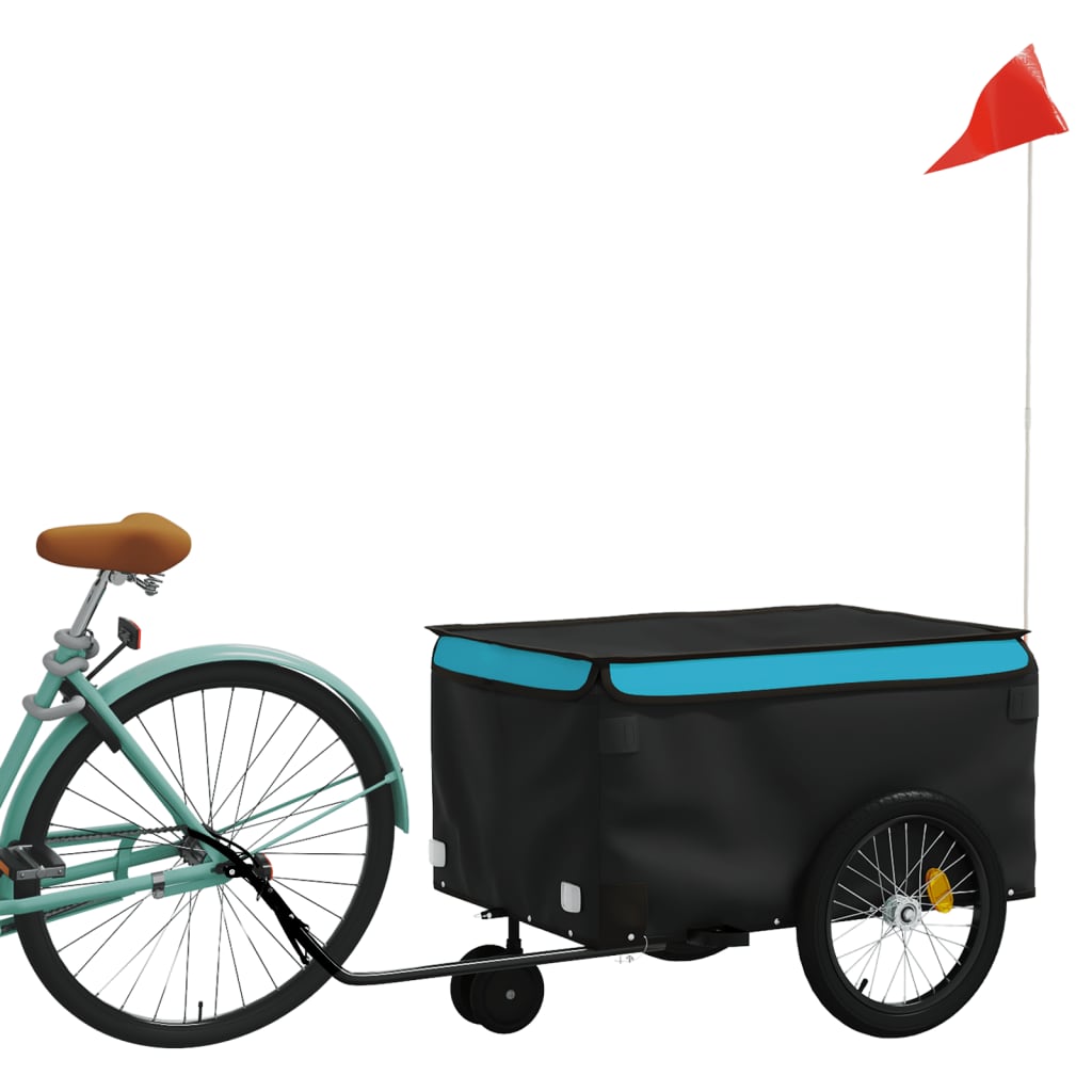 Rimorchio da Bici Nero e Blu 30 kg in Ferro 94100