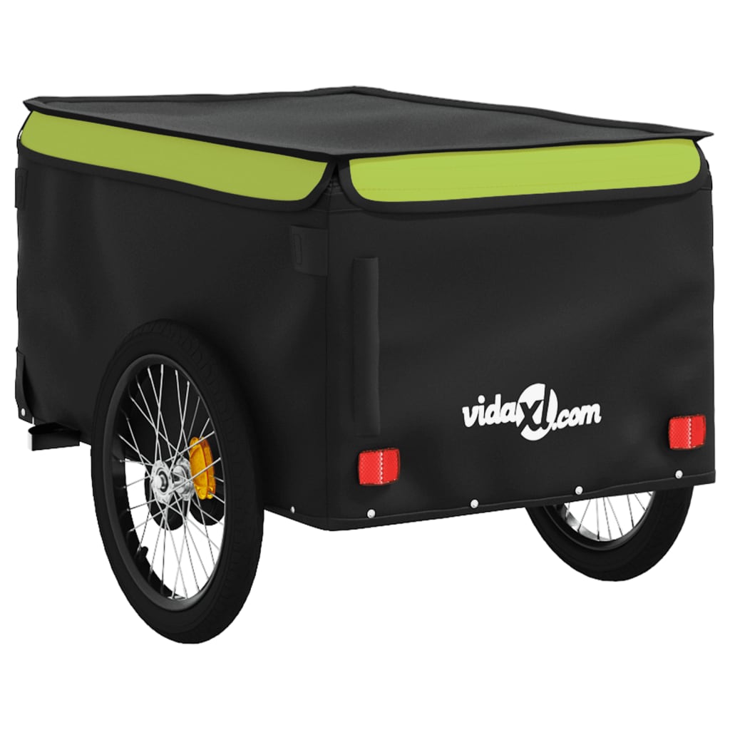 Rimorchio da Bici Nero e Verde 45 kg in Ferro 94116