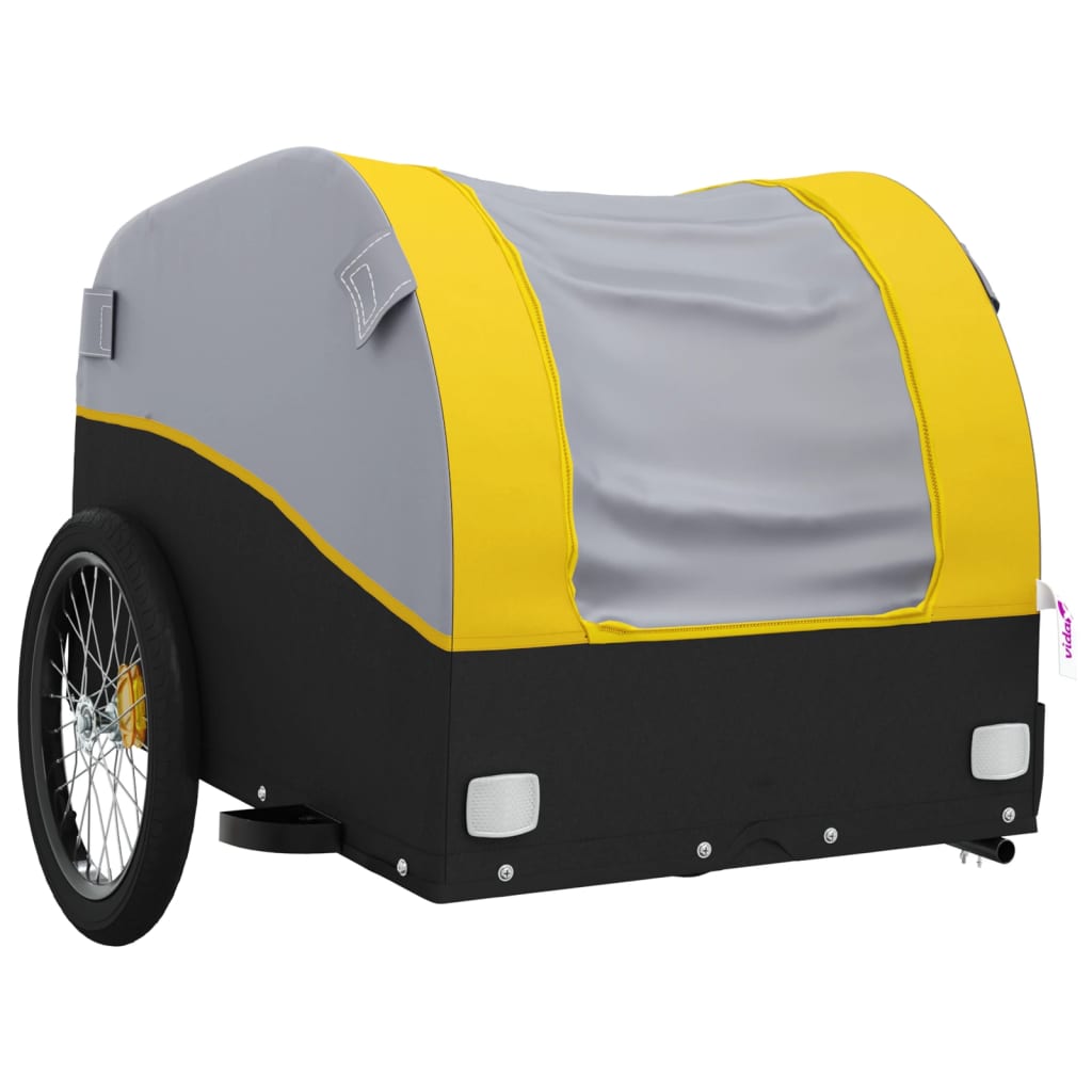 Carrello rimorchio per bicicletta trasporto 45 kg ferro giallo 02_0044412