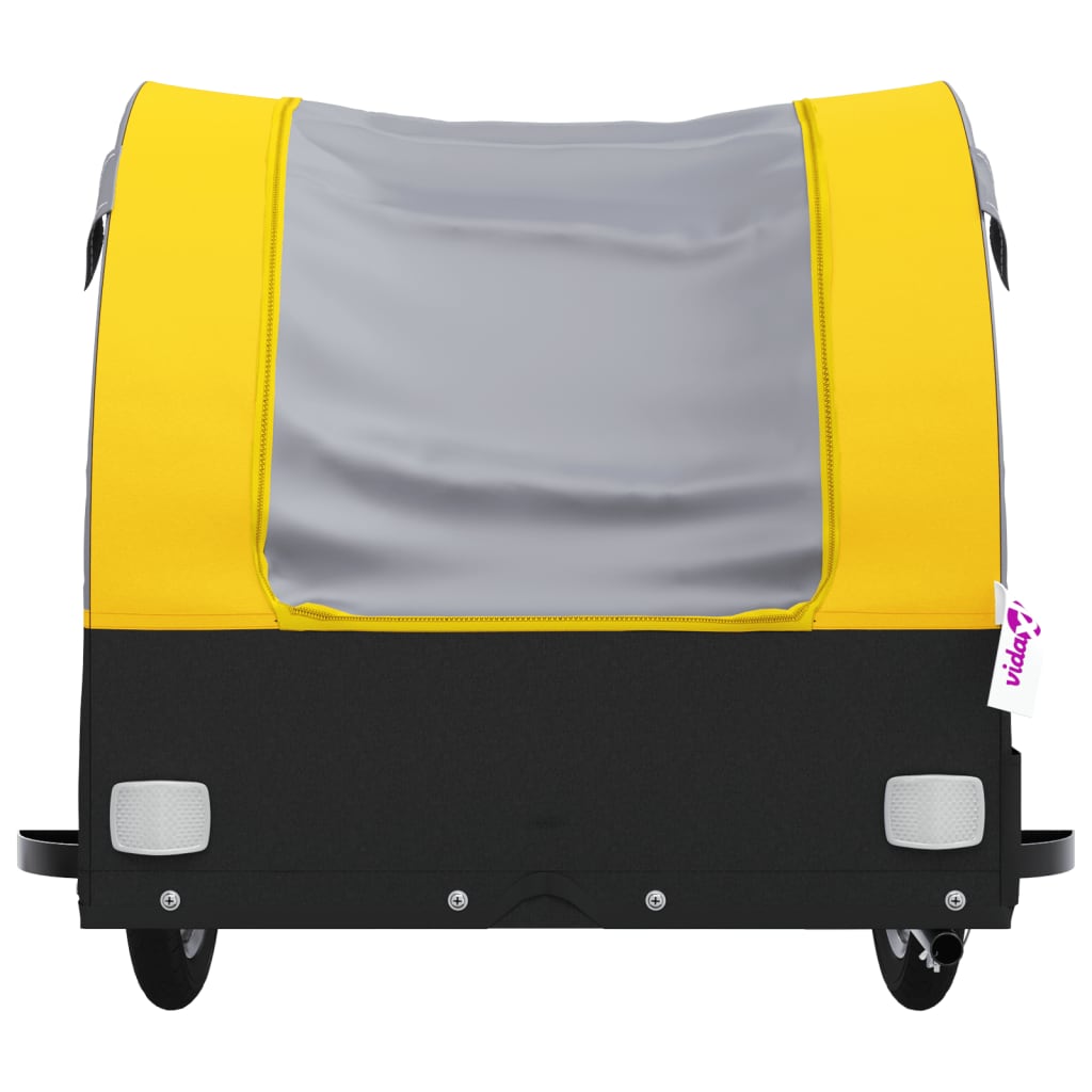 Carrello rimorchio per bicicletta trasporto 45 kg ferro giallo 02_0044412
