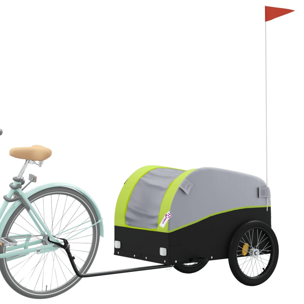 Rimorchio da Bici Nero e Verde 45 kg in Ferrocod mxl 84689