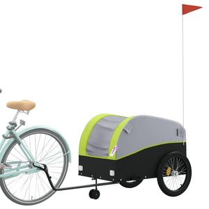 Rimorchio da Bici Nero e Verde 45 kg in Ferro 94158