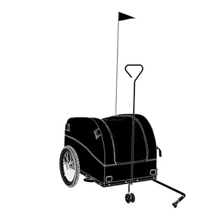 Rimorchio da Bici Nero e Verde 45 kg in Ferro 94158