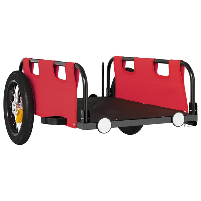 Carrello rimorchio trasporto biciclette tessuto Oxford ferro rosso 02_0044386