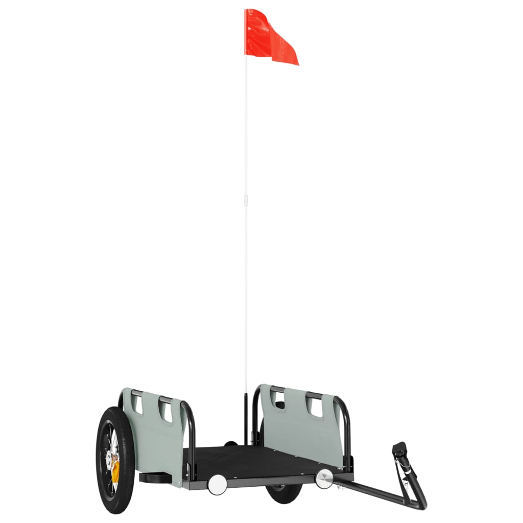 Carrello rimorchio trasporto biciclette tessuto Oxford grigio ferro 02_0044397