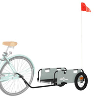 Carrello rimorchio trasporto biciclette tessuto Oxford grigio ferro 02_0044397