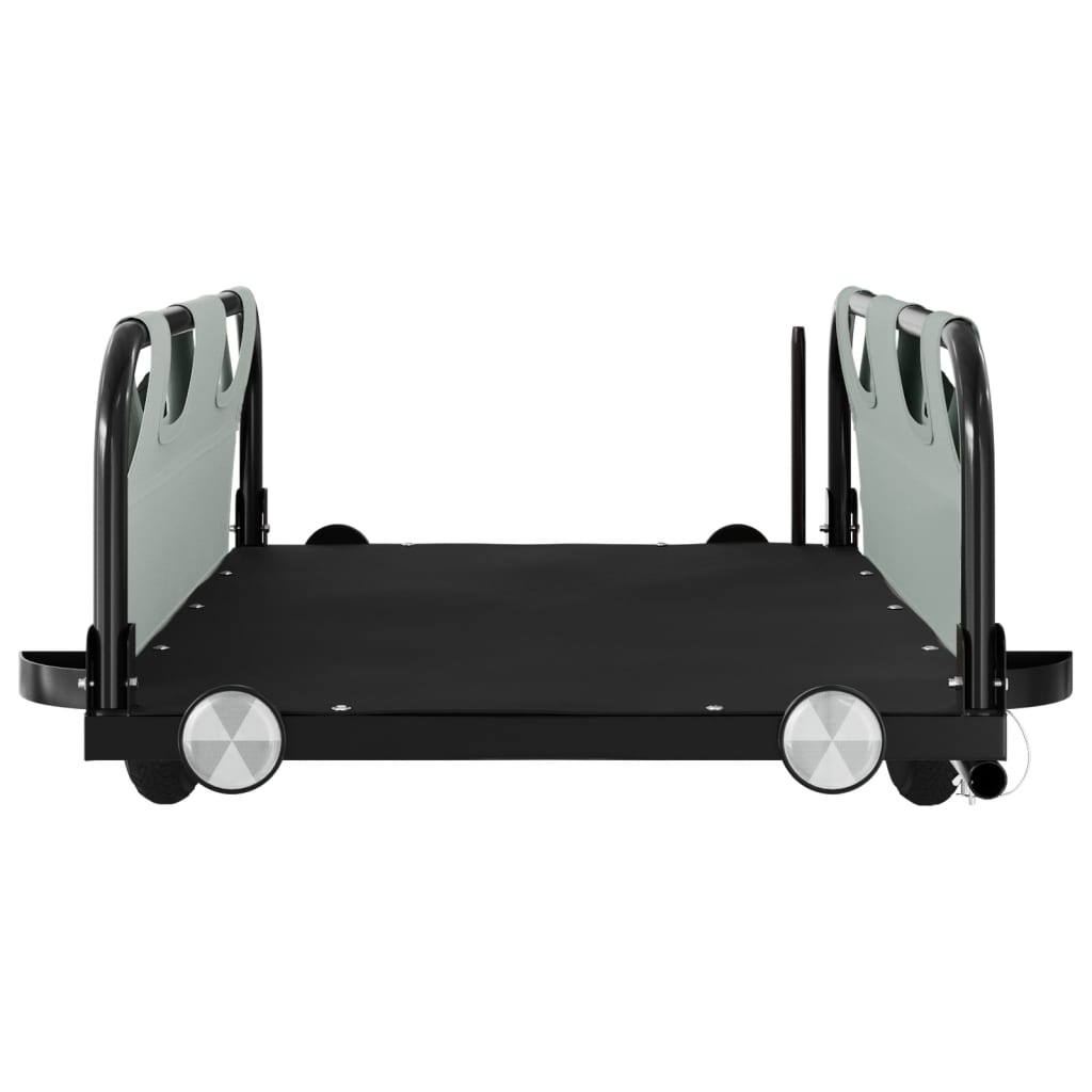 Carrello rimorchio trasporto biciclette tessuto Oxford grigio ferro 02_0044397