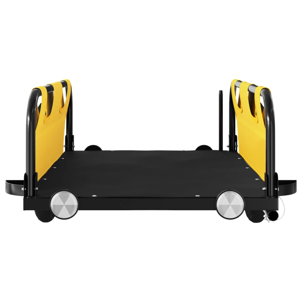 Carrello rimorchio trasporto biciclette tessuto Oxford ferro giallo 02_0044194