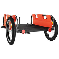 Carrello rimorchio trasporto bici tessuto oxford ferro arancione 02_0044199