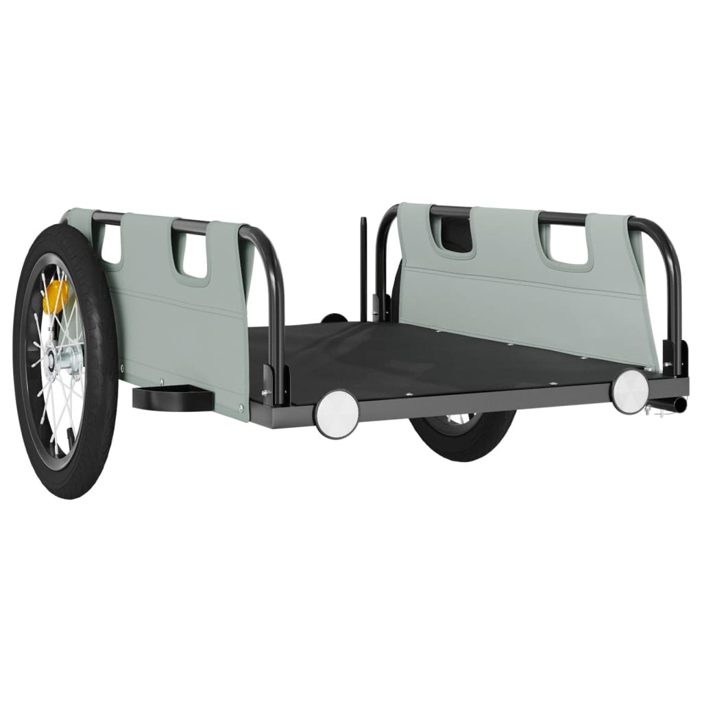Carrello rimorchio trasporto biciclette tessuto Oxford grigio ferro 02_0044395