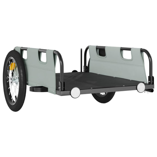 Carrello rimorchio trasporto biciclette tessuto Oxford grigio ferro 02_0044395