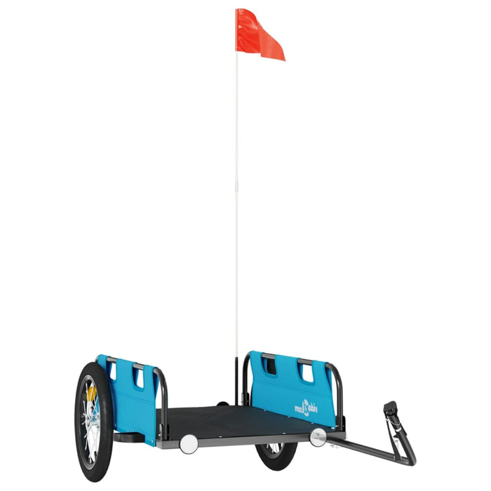 Carrello rimorchio trasporto biciclette tessuto Oxford blu ferro 02_0044391