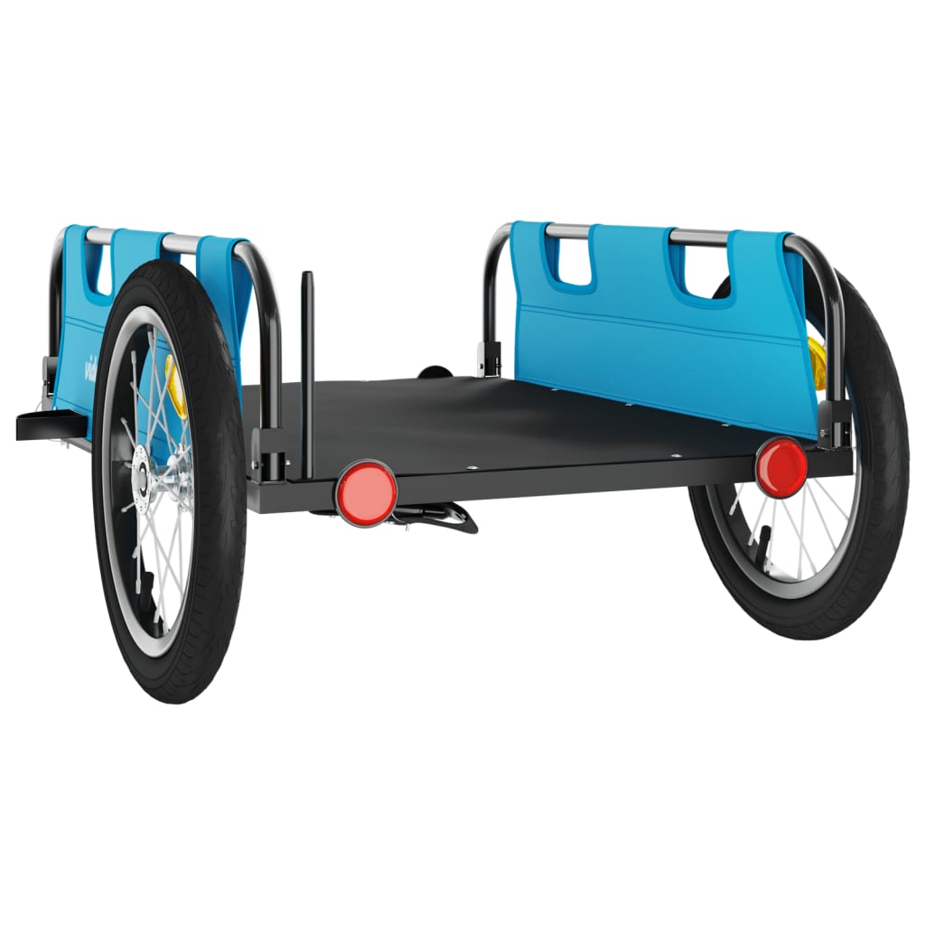 Carrello rimorchio trasporto biciclette tessuto Oxford blu ferro 02_0044391