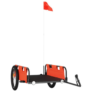 Carrello rimorchio trasporto bici tessuto oxford ferro arancione 02_0044198