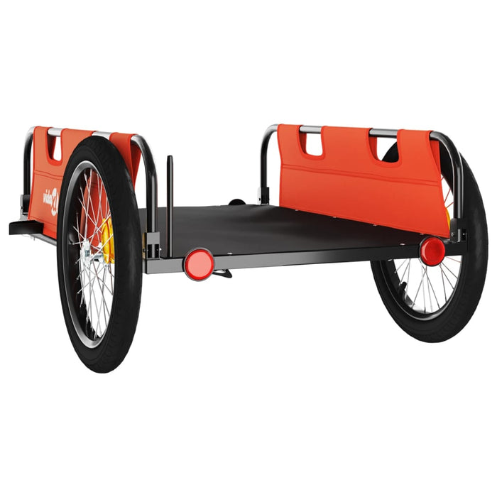 Carrello rimorchio trasporto bici tessuto oxford ferro arancione 02_0044198