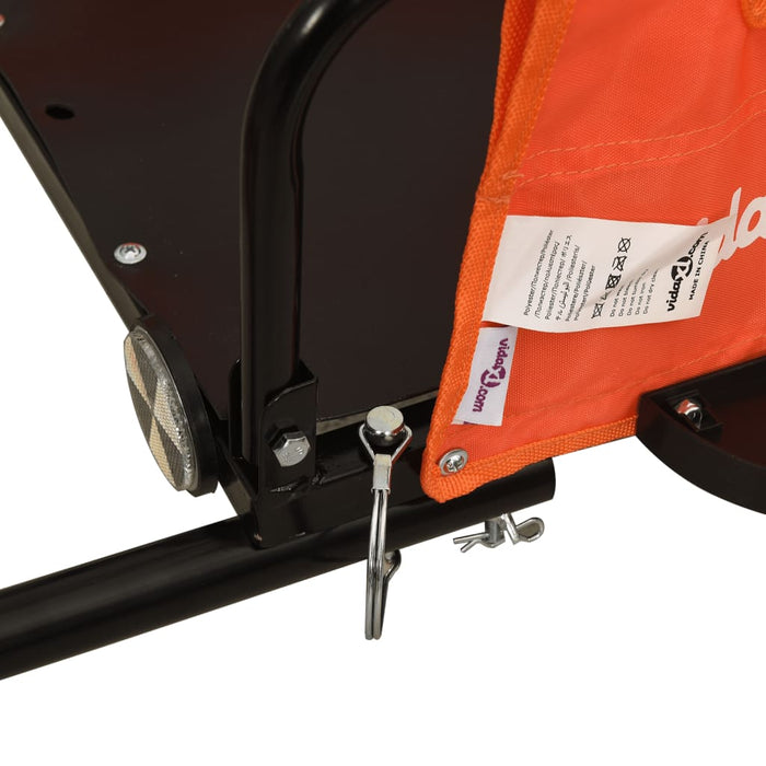 Carrello rimorchio trasporto bici tessuto oxford ferro arancione 02_0044201