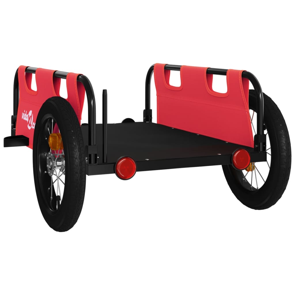 Carrello rimorchio trasporto biciclette tessuto Oxford ferro rosso 02_0044389