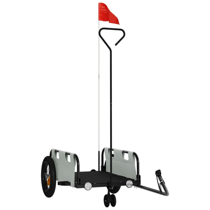 Carrello rimorchio trasporto biciclette tessuto Oxford grigio ferro 02_0044399