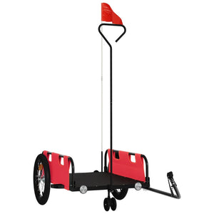 Carrello rimorchio trasporto biciclette tessuto Oxford ferro rosso 02_0044388