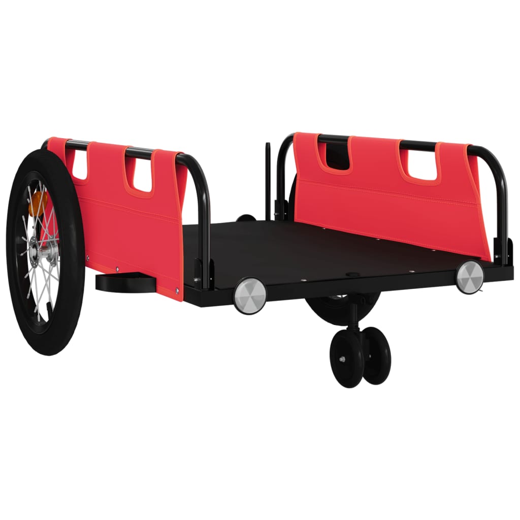 Carrello rimorchio trasporto biciclette tessuto Oxford ferro rosso 02_0044388