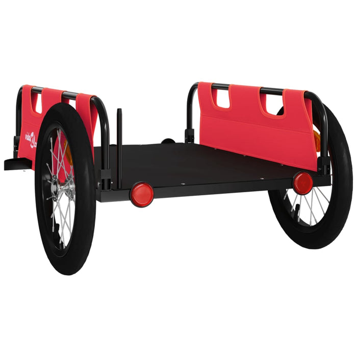 Carrello rimorchio trasporto biciclette tessuto Oxford ferro rosso 02_0044388