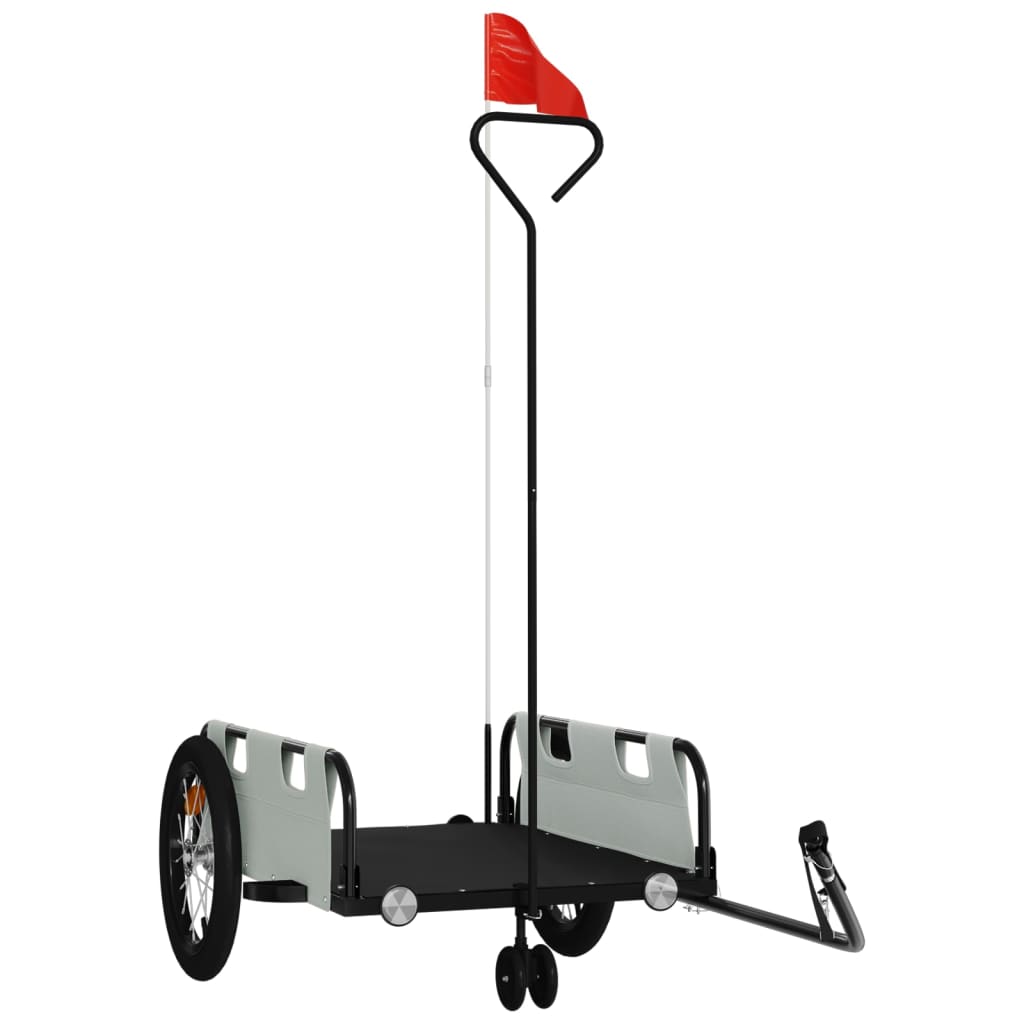 Carrello rimorchio trasporto biciclette tessuto Oxford grigio ferro 02_0044398