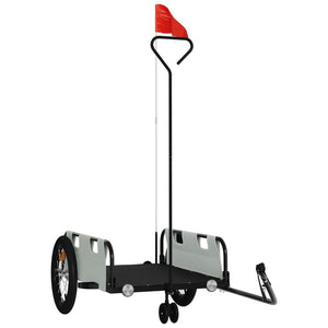 Carrello rimorchio trasporto biciclette tessuto Oxford grigio ferro 02_0044398