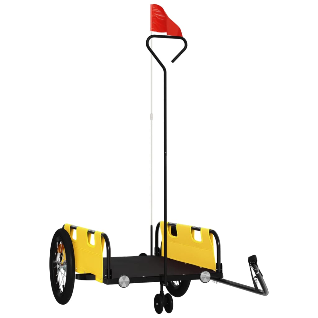 Carrello rimorchio trasporto biciclette tessuto Oxford ferro giallo 02_0044191