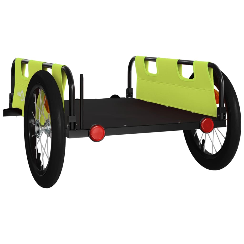 Carrello rimorchio trasporto bici tessuto oxford verde ferro 02_0044410