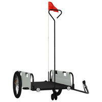 Rimorchio da Bici Grigio e Nero in Tessuto Oxford e Ferro 94196