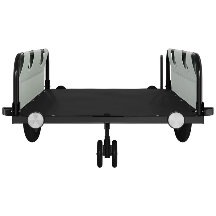 Rimorchio da Bici Grigio e Nero in Tessuto Oxford e Ferro 94196